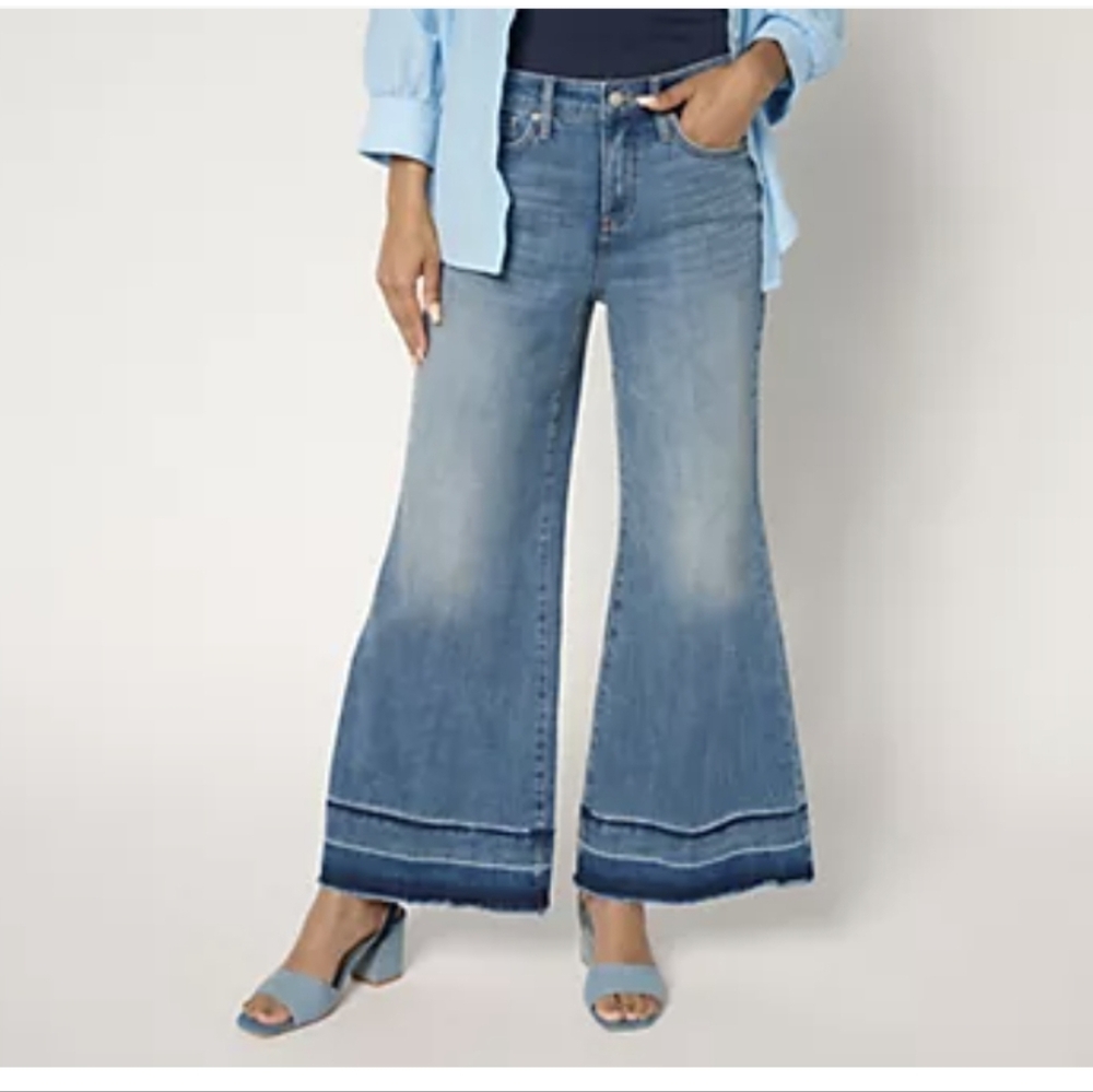NYDJ Mia Tummy Control Ankle Jean Women's Indigo Marbella Tide Flare 6